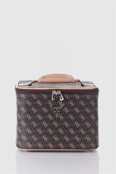 guess makeup case|guess logo affair suitcase.